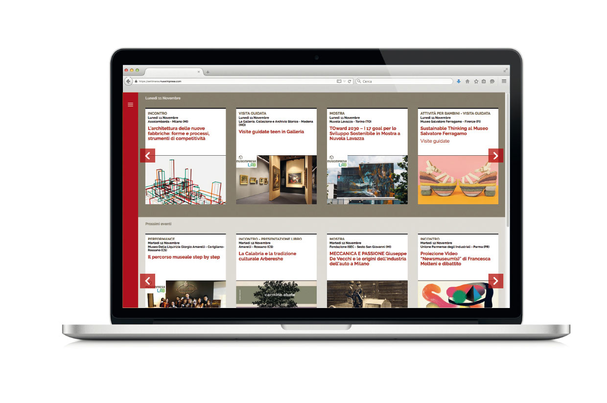 Museimpresa, Website design of the Settimana della Cultura d'Impresa